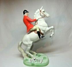 Rare Beswick Rearing Horseman Huntsman On Grey White Horse 868