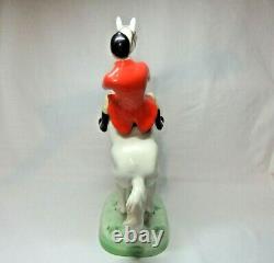 Rare Beswick Rearing Horseman Huntsman On Grey White Horse 868