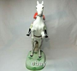 Rare Beswick Rearing Horseman Huntsman On Grey White Horse 868