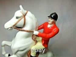 Rare Beswick Rearing Horseman Huntsman On Grey White Horse 868