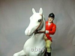 Rare Beswick Rearing Horseman Huntsman On Grey White Horse 868