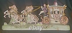 Rare Capodimonte Armani Porcelain Horse Drawn Royal Carriage Figurine