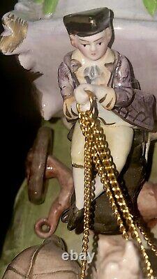 Rare Capodimonte Armani Porcelain Horse Drawn Royal Carriage Figurine