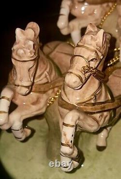 Rare Capodimonte Armani Porcelain Horse Drawn Royal Carriage Figurine