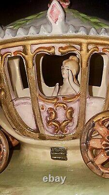 Rare Capodimonte Armani Porcelain Horse Drawn Royal Carriage Figurine