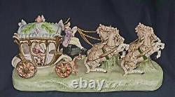 Rare Capodimonte Armani Porcelain Horse Drawn Royal Carriage Figurine