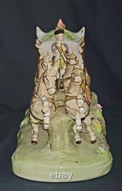 Rare Capodimonte Armani Porcelain Horse Drawn Royal Carriage Figurine