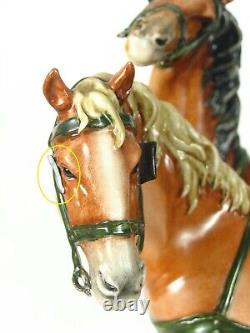 Rare Capodimonte For Archimede Seguso Signed B. Merli Large Horses Figurine