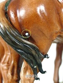 Rare Capodimonte For Archimede Seguso Signed B. Merli Large Horses Figurine