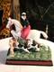 Rare, Fitz & Floyd Porcelain'the Hunt', Lady Riding Horse With Hounds, 8''h