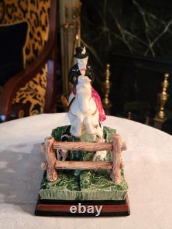 Rare, Fitz & Floyd Porcelain'the Hunt', Lady Riding Horse With Hounds, 8''h