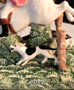 Rare, Fitz & Floyd' The Hunt' Gentleman On Horse With Hounds, 7''x 4.5'