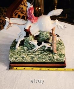 Rare, Fitz & Floyd' The Hunt' Gentleman On Horse With Hounds, 7''x 4.5'