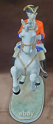 Rare Frankenthal Wessel porcelain horse and soldier Amerik Milizoffz