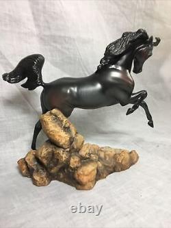 Rare Franklin Mint Horse Figurine Fury Brave Stallion Pamela Du Boulay Sculpture