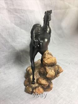 Rare Franklin Mint Horse Figurine Fury Brave Stallion Pamela Du Boulay Sculpture