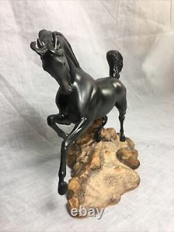 Rare Franklin Mint Horse Figurine Fury Brave Stallion Pamela Du Boulay Sculpture