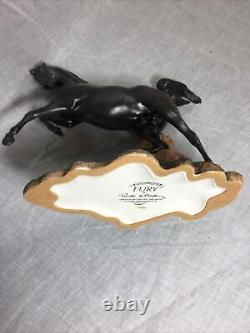 Rare Franklin Mint Horse Figurine Fury Brave Stallion Pamela Du Boulay Sculpture