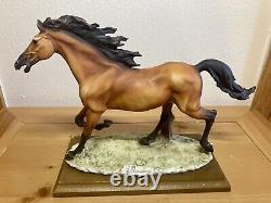 Rare Giuseppe Armani Running Horse Porcelain Figurine withSignature Beautiful