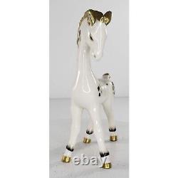 Rare Goebel White Gold Horse Foal Figurine Western Germany 1950s