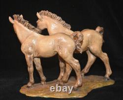 Rare Guido Cacciapuoti by Ginori Capodimonte Italy Horse Pair