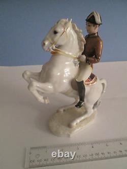 Rare Hutschenreuther Lipizzaner Horse & Rider Porcelain Figurine #2640/3 Mint