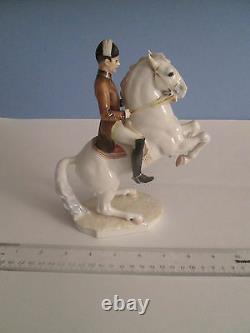 Rare Hutschenreuther Lipizzaner Horse & Rider Porcelain Figurine #2640/3 Mint