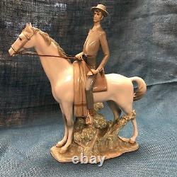 Rare Large Lladro Man on Horse Figurine