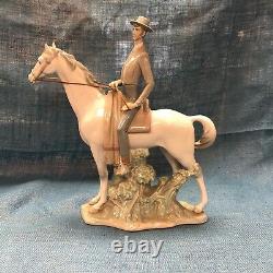 Rare Large Lladro Man on Horse Figurine