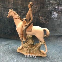 Rare Large Lladro Man on Horse Figurine