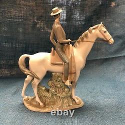 Rare Large Lladro Man on Horse Figurine