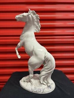 Rare Large Meissen Porcelain Horse Figurine By Erich Oehme