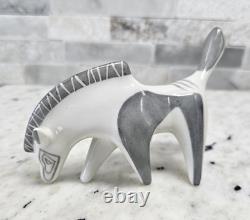 Rare Pair Art Deco Drasche Kobanya Porcelain Factory Horse Figurines Hungary