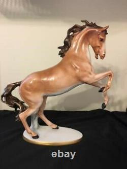 Rare Porcelain Kaiser Rearing Horse Statue by Bochmann