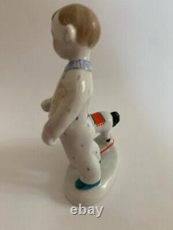 Rare Russian Figurine LFZ Boy with a horse porcelain 1960s