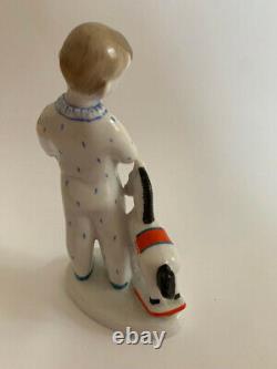 Rare Russian Figurine LFZ Boy with a horse porcelain 1960s