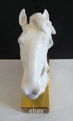 Rare Sign VA Vista Alegre Portugal Deco Porcelain Horse Head Figurine Sculpture