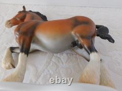 Rare Stunning Large Herend Hungary Figure Clydesdale Horse Mint Condition