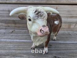 Rare Vintage 1954 Large Hagen-Renaker Designers' Workshop Hereford Bull Domino