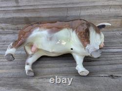 Rare Vintage 1954 Large Hagen-Renaker Designers' Workshop Hereford Bull Domino