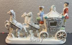 Rare Vintage Beautiful Large Thames Victorian Horse And Carriage Porcelain