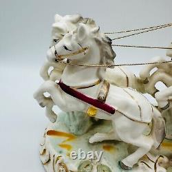 Rare Vintage Beautiful Large Thames Victorian Horse And Carriage Porcelain