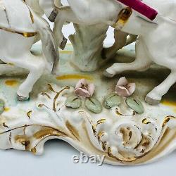 Rare Vintage Beautiful Large Thames Victorian Horse And Carriage Porcelain