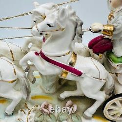 Rare Vintage Beautiful Large Thames Victorian Horse And Carriage Porcelain