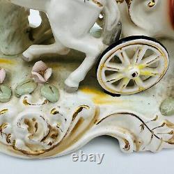 Rare Vintage Beautiful Large Thames Victorian Horse And Carriage Porcelain