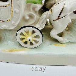 Rare Vintage Beautiful Large Thames Victorian Horse And Carriage Porcelain