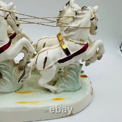 Rare Vintage Beautiful Large Thames Victorian Horse And Carriage Porcelain