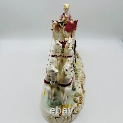 Rare Vintage Beautiful Large Thames Victorian Horse And Carriage Porcelain