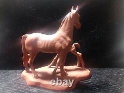 Rare Vintage Brown W. Goebel Horse and Nursing Foal Figurine 1958