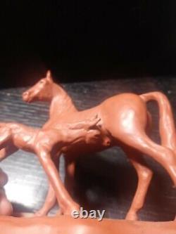 Rare Vintage Brown W. Goebel Horse and Nursing Foal Figurine 1958